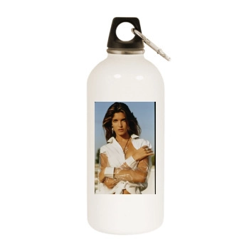 Stephanie Seymour White Water Bottle With Carabiner