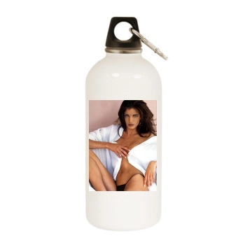 Stephanie Seymour White Water Bottle With Carabiner