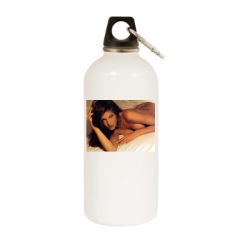 Stephanie Seymour White Water Bottle With Carabiner