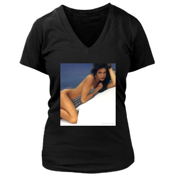 Stephanie Seymour Women's Deep V-Neck TShirt