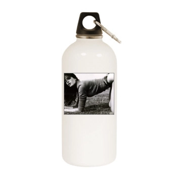 Stephanie Seymour White Water Bottle With Carabiner