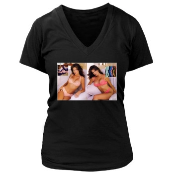 Stephanie Seymour Women's Deep V-Neck TShirt