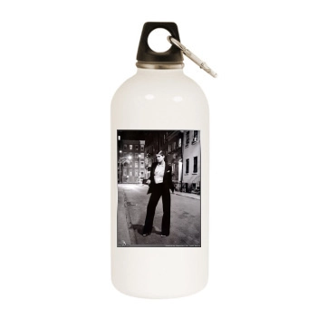 Stephanie Seymour White Water Bottle With Carabiner