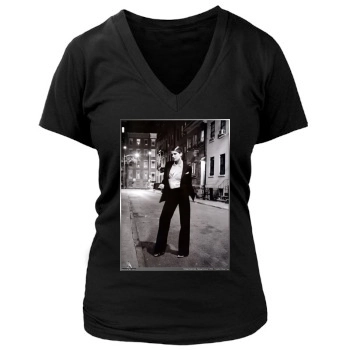 Stephanie Seymour Women's Deep V-Neck TShirt