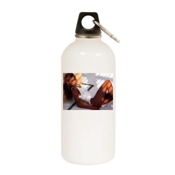 Stephanie Seymour White Water Bottle With Carabiner