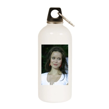 Summer Glau White Water Bottle With Carabiner