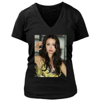 Summer Glau Women's Deep V-Neck TShirt