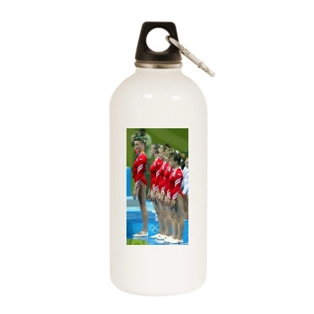 Svetlana Khorkina White Water Bottle With Carabiner