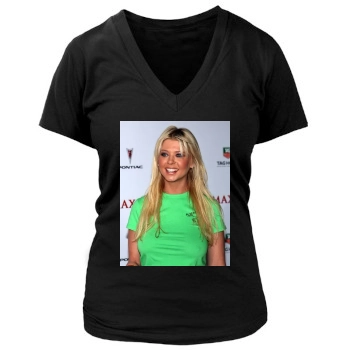 Tara Reid Women's Deep V-Neck TShirt