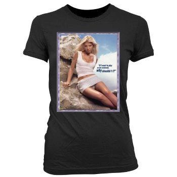 Tara Reid Women's Junior Cut Crewneck T-Shirt