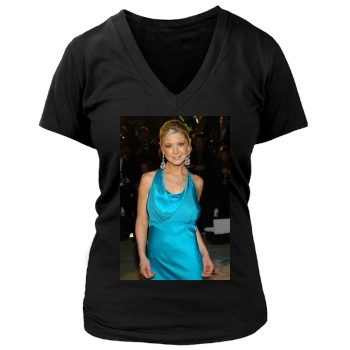 Tara Reid Women's Deep V-Neck TShirt