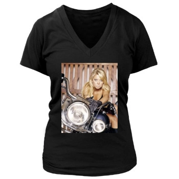 Tara Reid Women's Deep V-Neck TShirt