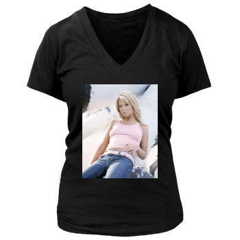 Tara Reid Women's Deep V-Neck TShirt