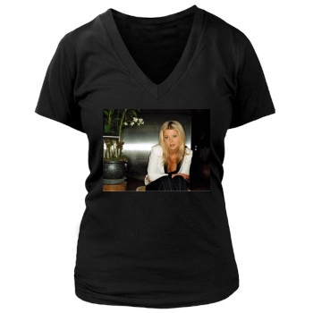 Tara Reid Women's Deep V-Neck TShirt