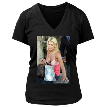 Tara Reid Women's Deep V-Neck TShirt