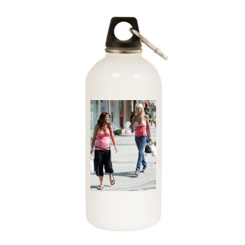 Tara Reid White Water Bottle With Carabiner