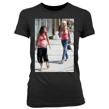 Tara Reid Women's Junior Cut Crewneck T-Shirt