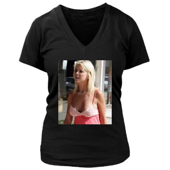 Tara Reid Women's Deep V-Neck TShirt