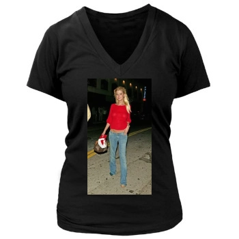 Tara Reid Women's Deep V-Neck TShirt