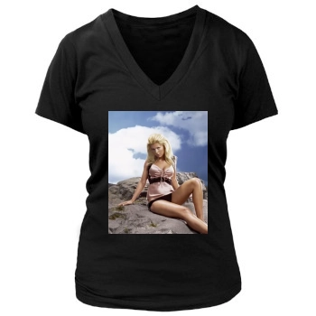 Tara Reid Women's Deep V-Neck TShirt