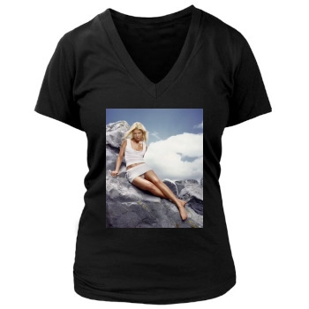 Tara Reid Women's Deep V-Neck TShirt