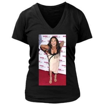 Tia Carrere Women's Deep V-Neck TShirt