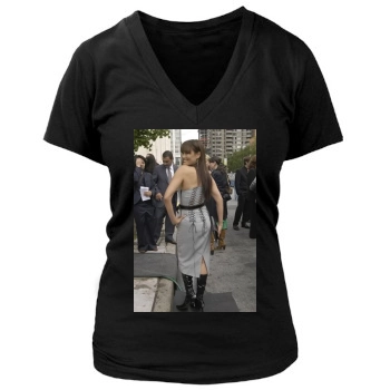 Tia Carrere Women's Deep V-Neck TShirt