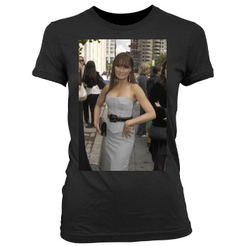 Tia Carrere Women's Junior Cut Crewneck T-Shirt