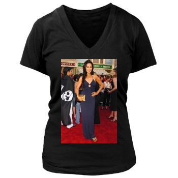 Tia Carrere Women's Deep V-Neck TShirt