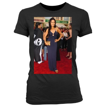 Tia Carrere Women's Junior Cut Crewneck T-Shirt