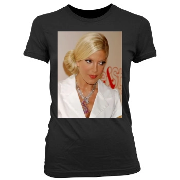 Tori Spelling Women's Junior Cut Crewneck T-Shirt