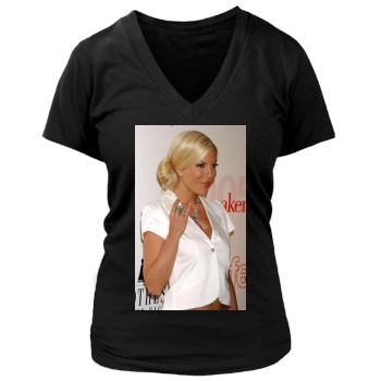 Tori Spelling Women's Deep V-Neck TShirt