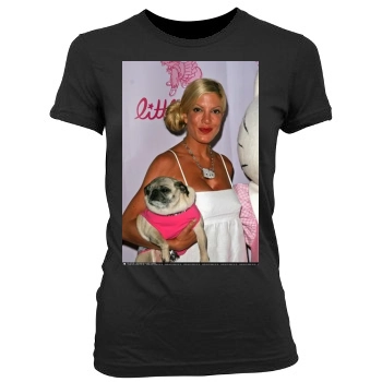 Tori Spelling Women's Junior Cut Crewneck T-Shirt