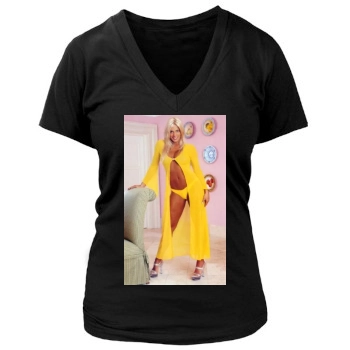 Torrie Wilson Women's Deep V-Neck TShirt