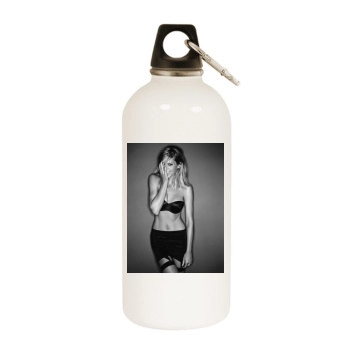 Tricia Helfer White Water Bottle With Carabiner