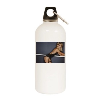 Tricia Helfer White Water Bottle With Carabiner