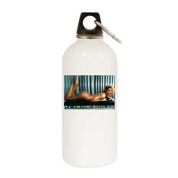 Tricia Helfer White Water Bottle With Carabiner