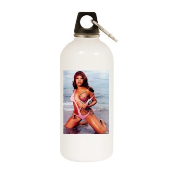 Trina White Water Bottle With Carabiner