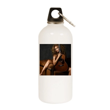 Tyra Banks White Water Bottle With Carabiner