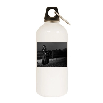 Tyra Banks White Water Bottle With Carabiner