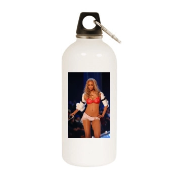 Tyra Banks White Water Bottle With Carabiner