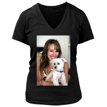 Haylie Duff Women's Deep V-Neck TShirt