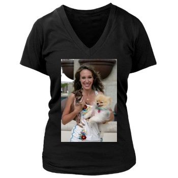 Haylie Duff Women's Deep V-Neck TShirt