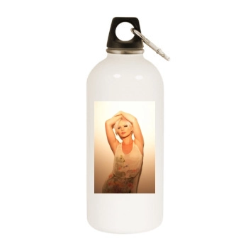 Hannah Spearritt White Water Bottle With Carabiner