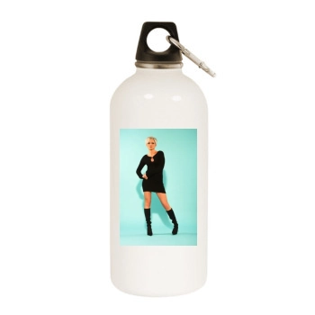 Hannah Spearritt White Water Bottle With Carabiner