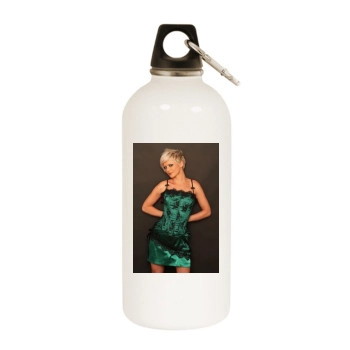 Hannah Spearritt White Water Bottle With Carabiner