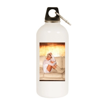 Hannah Spearritt White Water Bottle With Carabiner