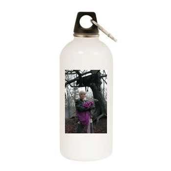 Hannah Spearritt White Water Bottle With Carabiner