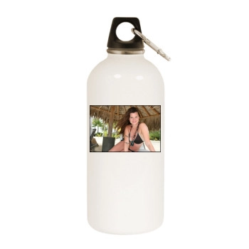 Heather Tom White Water Bottle With Carabiner