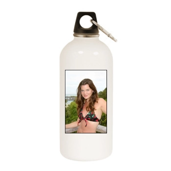 Heather Tom White Water Bottle With Carabiner